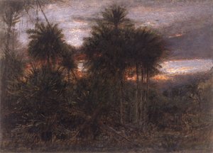 Jungle, hvor alle dyrene i skoven bevæger sig (wc og gouache) af Albert Goodwin