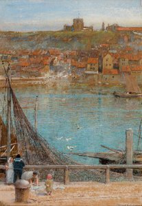 Whitby, udateret (akvarel, gouache på papir) af Albert Goodwin