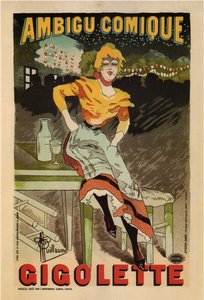 Tvetydig tegneserie, Gigolette, 1896 af Albert Guillaume