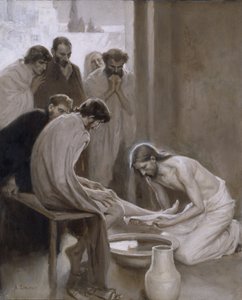 Jesus Washing the Feet of his Disciples, 1898 (olie og grisaille på papir)
