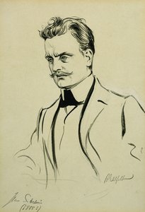 Portræt af komponisten Jean Sibelius, lille halvlængde, af Albert Gustaf Aristides Edelfelt