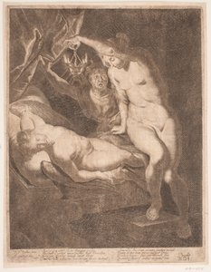 Psyche og den sovende Amor af Albert Haelwegh