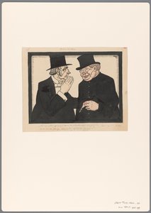 Design til en politisk tegneserie om Old Age Act: Onder Brothers af Albert Hahn (I)