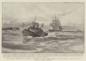 En ny social bevægelse i Australien, emigranter forlader Sydney Harbour i Barque Royal Tar til Paraguay, Sydamerika
