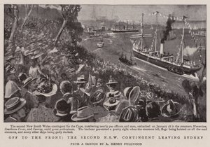 Ud til fronten, det andet NSW-kontingent forlader Sydney af Albert Henry Fullwood