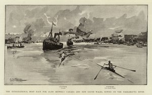International Boat Race for £1.000 mellem Canada og New South Wales, roede på Parramatta-floden
