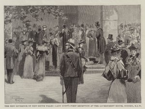 Den nye guvernør i New South Wales, Lady Duffs første reception i regeringshuset, Sydney, New South Wales