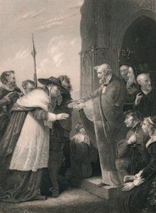 Kardinal Wolsey kommer ind i Abbey of Leicester, 1530, midten af det 19. århundrede. af Albert Henry Payne