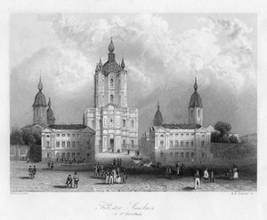 Kloster Smolnoi, nær Sankt Petersborg, Rusland, c1840.