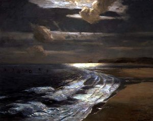 Silver Moonlight, St. Ives Bay (olie på lærred)