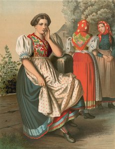 Tysk kostume, Schlesien, Tzarnowany af Albert Kretschmer