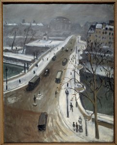 Bridge Neuf i Paris under sneen 1938 (olie på lærred) af Albert Marquet