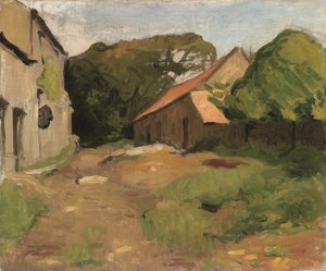 Gårdsplads ved La Percaillerie (Normandiet) af Albert Marquet