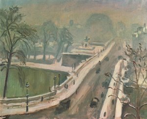 Le Pont Neuf og Vert Galant i sneen af Albert Marquet