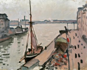 Kaj med fiskerbåde af Albert Marquet