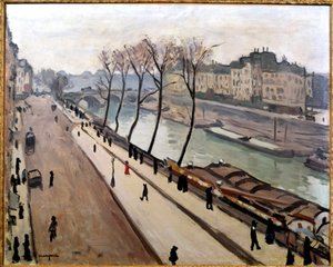 Udsigt over Seinen fra Quai des Grands Augustins i Paris af Albert Marquet