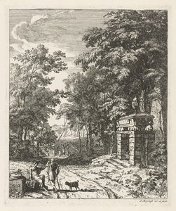 To personer ved et gravmonument Landskaber (serietitel)