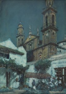 Moonlight - a Garden in Sevilla (akvarel på papir)
