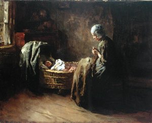Indre scene (olie på lærred)
