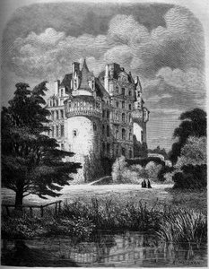Chateau de la Loire: udvendig udsigt over Chateau de Brissac (renæssancearkitektur af Albert Pierre Rene Maignan