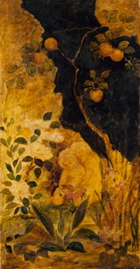 Panel til en skærm: Børn leger med en kanin af Albert Pinkham Ryder