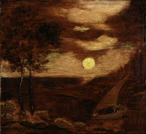De elskendes båd af Albert Pinkham Ryder