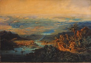 Suezkanalen i november 1864 (olie på lærred)