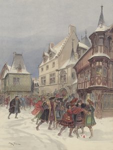 Snekamp i Romorantin, kongen såret i angrebet på huset Saint-Pol
