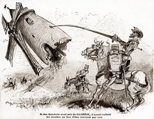 Don Quijote for en reklame for den befæstning Globeol, omkring 1916 (illustration)