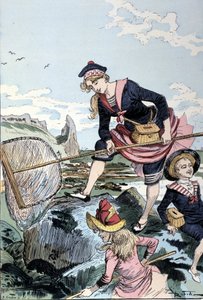 Fiskeri efter krebs ved havet af Albert Robida