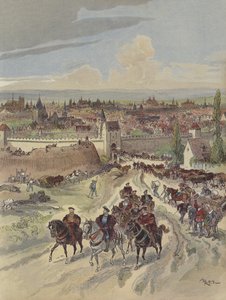 Francois I laver arbejde på voldene i Paris af Albert Robida