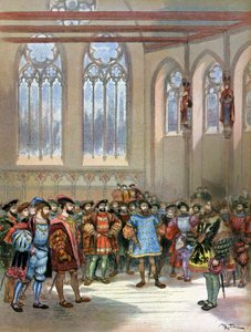 Bebuder af Charles Quint modtaget af Francois I af Albert Robida