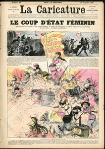 Illustration af Albert Robida (1848-1926) til forsiden af La Caricature (1880) af Albert Robida