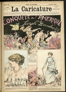 Illustration af Albert Robida (1848-1926) til forsiden af The Caricature (1880) af Albert Robida