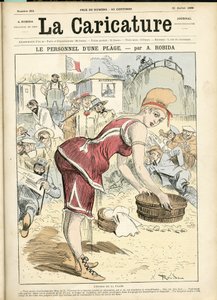 Illustration af Albert Robida (1848-1926) til tæppet af La Caricature (1880) af Albert Robida
