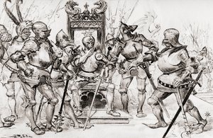 Le conseil des captains de Picrochole eller Rådet for Picrocholes kaptajner. af Albert Robida