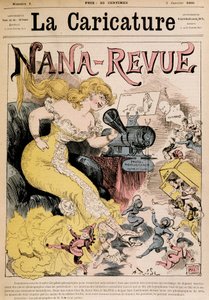 Nana-Revue: tegneserie om Zola og hendes værk "" Nana"" af Robida - i "" La Caricature""" fra 03/01/1880 af Albert Robida