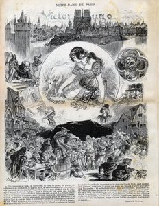 Notre Dame de Paris af Victor Hugo (1802-1885) (Notre-Dame de Paris) tegning af Albert Robida (1848-1926) i "" Le rire "" fra 1902