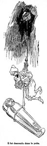 Sindbad merimies (Sinbad) - tarina tuhannesta ja yhdestä (1001) yöstä - kuvitus kirjasta vuodelta 1948 (Fortin-painos, kokoelma Wonderful Imaging of Childhood), joka kertoo seikkailuistaan - Albert Robidan (1848 - 1926) kuvitus - Neljäs matka : Si af Albert Robida
