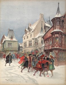 Kongen såret under et falsk slag ved St. Pols hus i Romorantin, illustration fra 