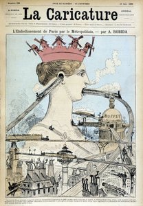 Forskønnelsen af Paris ved metroen - af Robida, i "" La Caricature"" af 19/06/1886 af Albert Robida