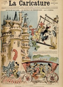 Vejen til slottet Pierrefonds i Oise (60). af Albert Robida