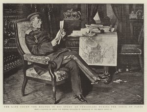Den afdøde grev von Moltke i sit studie i Versailles under belejringen af Paris af Albert Sauvert