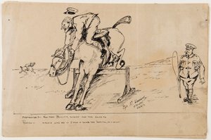 WWI tegneserie, 22. september 1917 (pen og blæk på papir) af Albert Warbrick