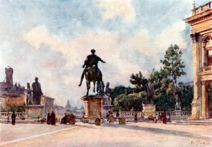 Bronzestatue af Marcus Aurelius på Capitol af Alberto Pisa