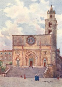 Domkirken, Todi (farvelitografi) af Alberto Pisa