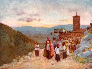 Procession med værten i Subiaco af Alberto Pisa