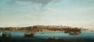 En af et sæt på syv udsigter over Valletta, Malta og dens omegn, ca. 1753 (olie på lærred)