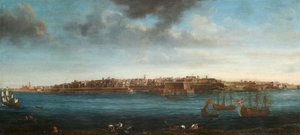 En af et sæt på syv udsigter over Valletta, Malta og dens omegn, ca. 1753 (olie på lærred)