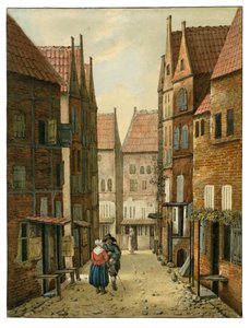 Gade i Delft Albertus Brondgeest efter Jacobus Vrel, SA Delft, inv.nr.65127